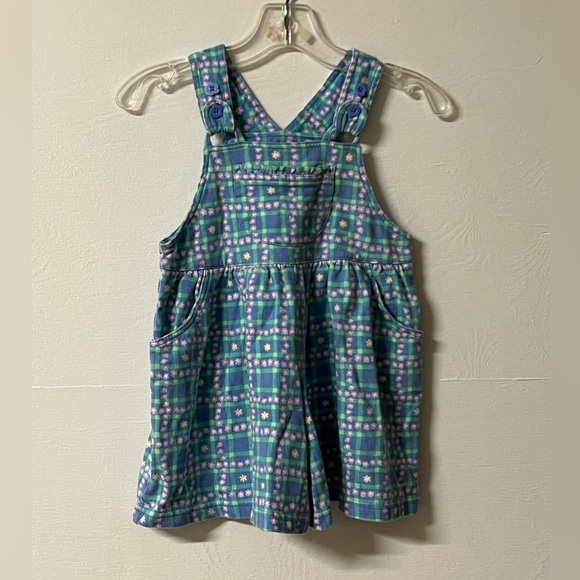 Vintage Gymboree Spring In Bloom Rainbow Tag Overall Shorts Small 2-3Y - Picture 1 of 4